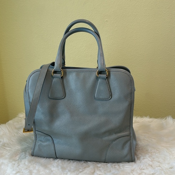 💯Authentic Prada Light Blue Safiano Leather Tote Bag🍀 - Picture 5 of 16